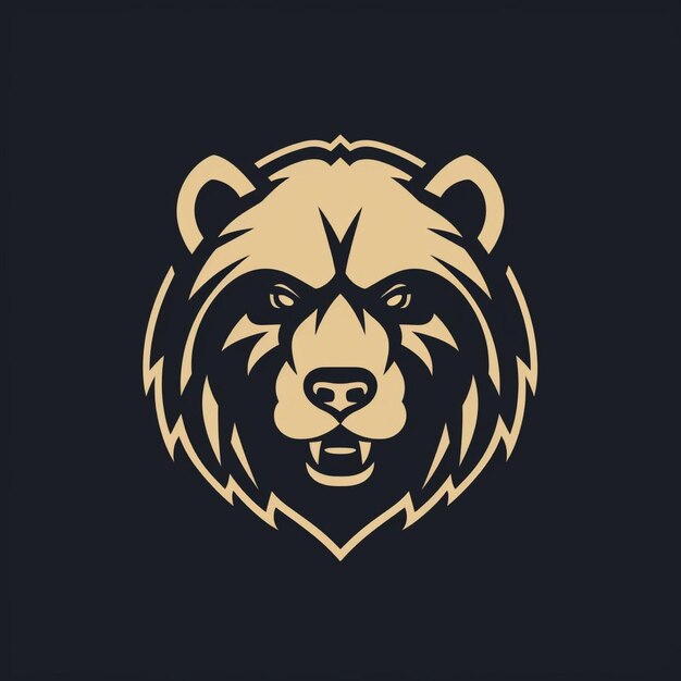 Photo bear head logo illustration