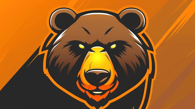 Photo bear head mascot logo background wallpaper ai generated image