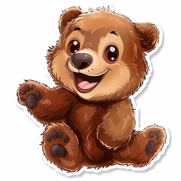 Photo bear illustration makes the perfect sticker or plush toy design