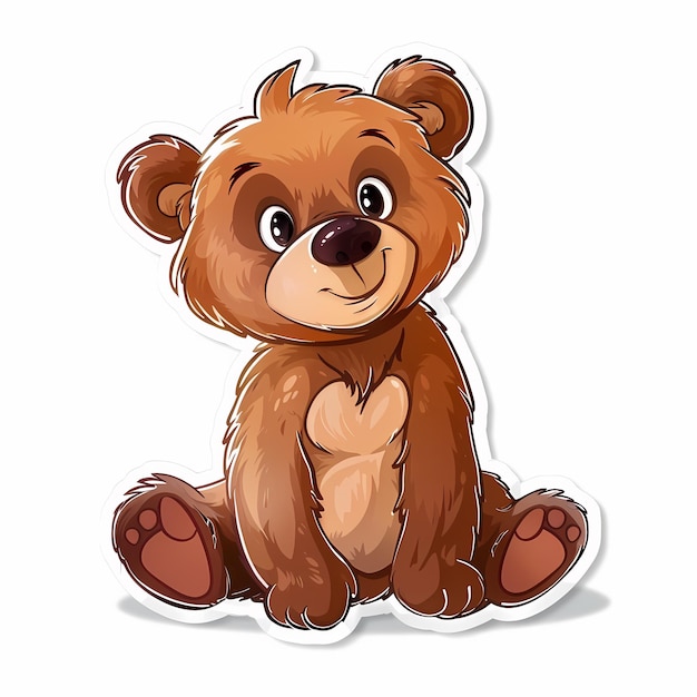 Photo bear illustration makes the perfect sticker or plush toy design