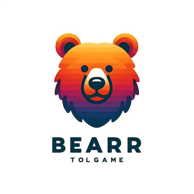 Photo bear logo design gradient style animal logo