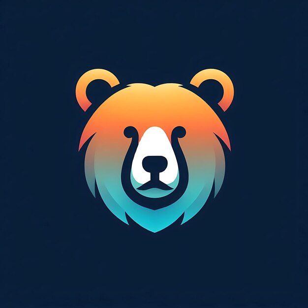 Photo bear logo design gradient style animal logo