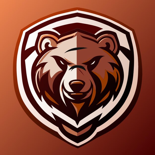 Photo bear logo for esports gaming vector illustration