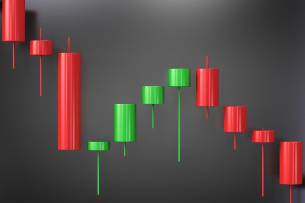 Photo bear market downward trend japanese candles view