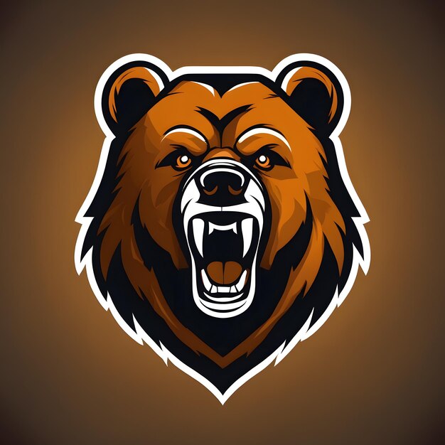 Photo bear mascot logo bear esports logo bear logo design bear gaming logo animal mascot logo illustration animal gaming logo bear illustration ai generative