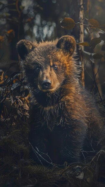 a bear that is brown in color with brown fur