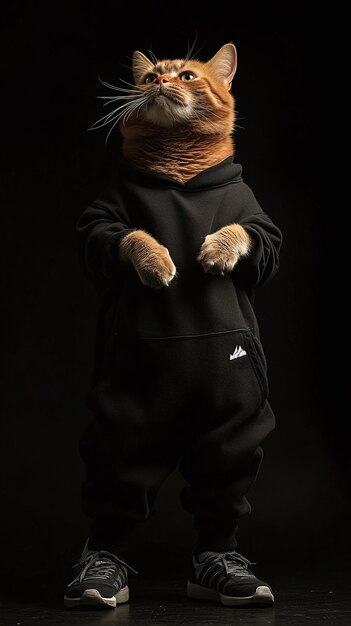 Photo a bear wearing a black jacket that says quot the word quot on it