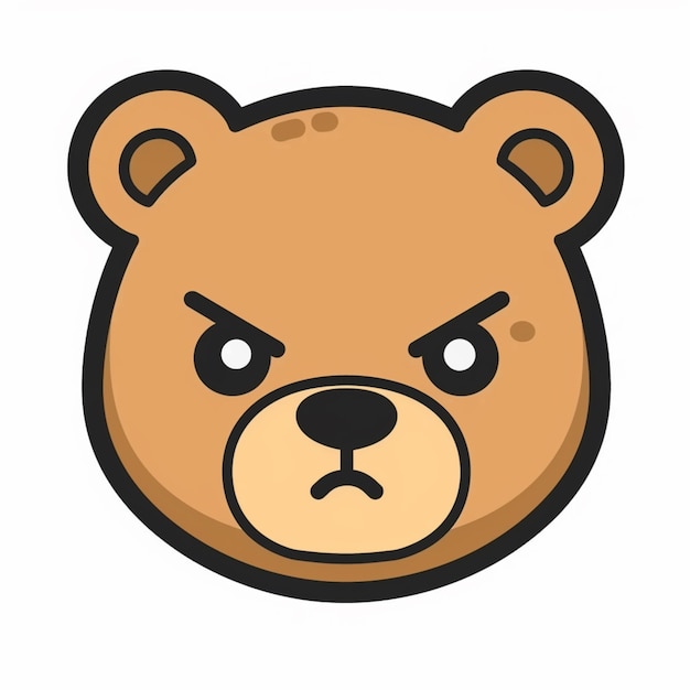 Photo a bear with a angry expression on its face