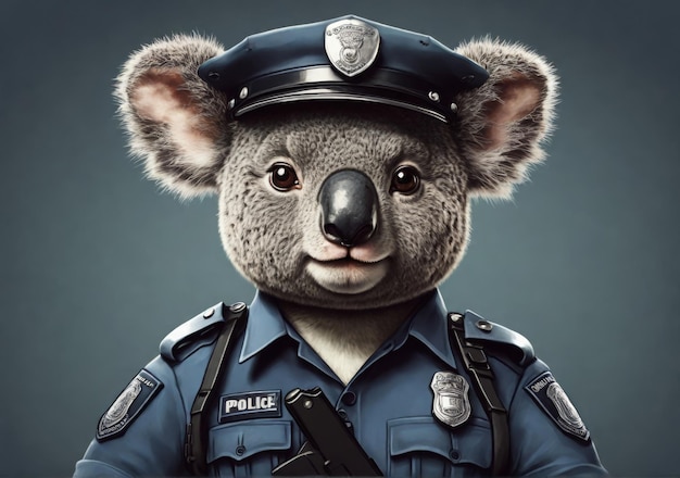 a bear with a blue shirt and a black background