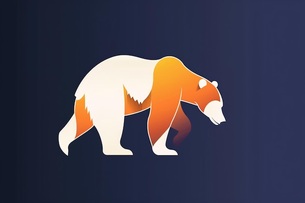 a bear with orange and white colors