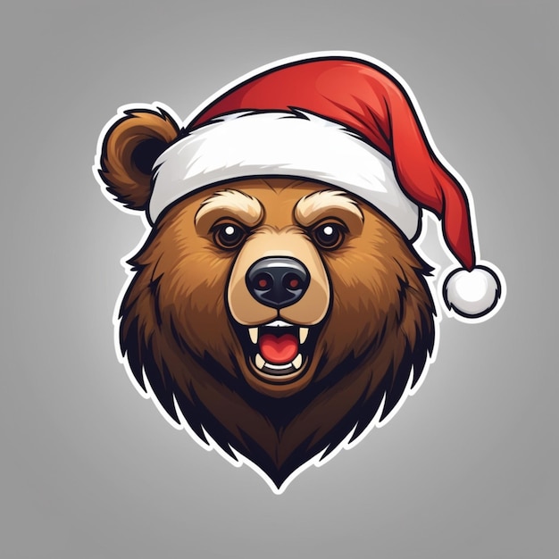 a bear with a santa hat on it