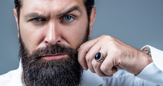 Bearded man close up