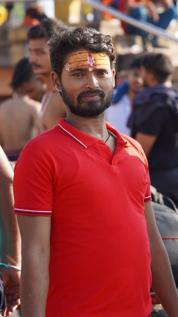 Bearded man at haridwar outdoor shoot hd