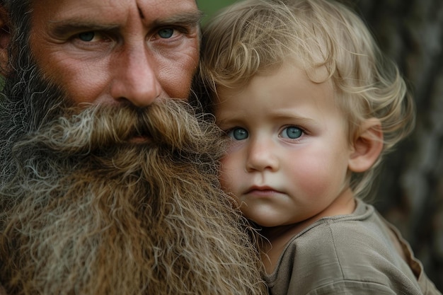 Bearded man with child Generate ai