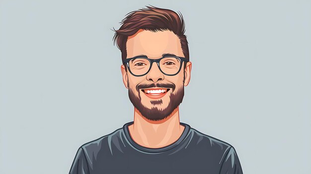 Bearded man with glasses Vector illustration