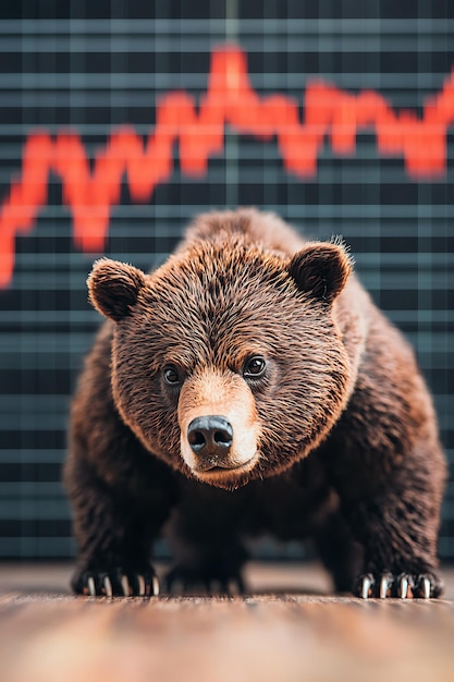 Photo bearish stock chart negative decline