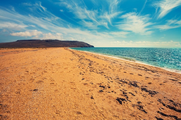 Beatiful deserted sand beach