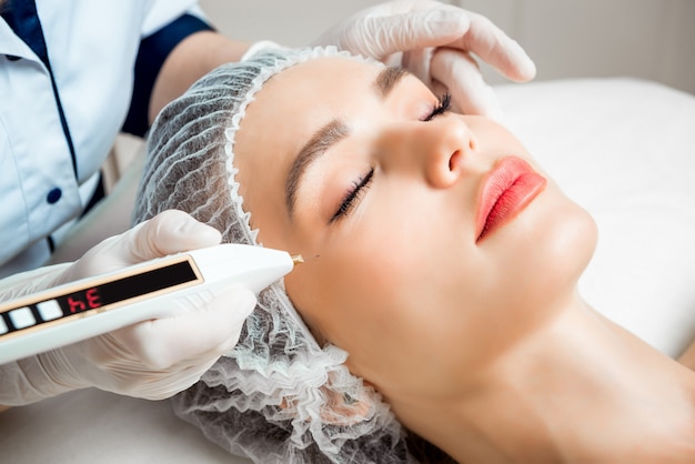 Beautician procedure in a beauty salon