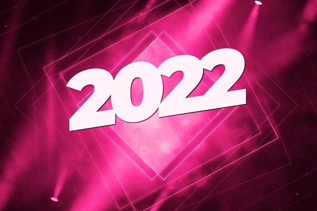 Beautiful 2022 new year neon style glowing banner design