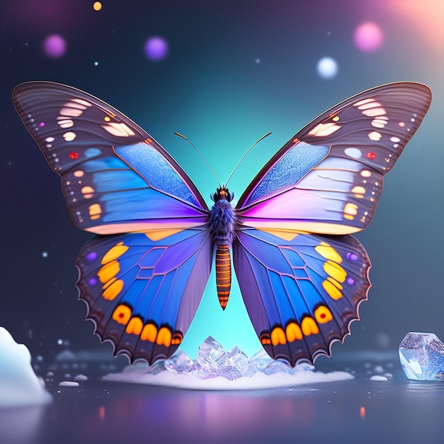 Beautiful 3d butterfly illustration AI generated