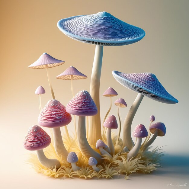 Beautiful 3d Mushrooms