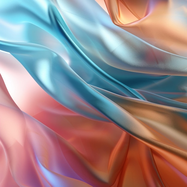 Beautiful 3d rendering soft fluttering colorful fabric images Generative AI