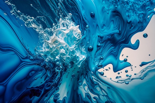 Beautiful abstract background Liquid splashes Water Generative AI