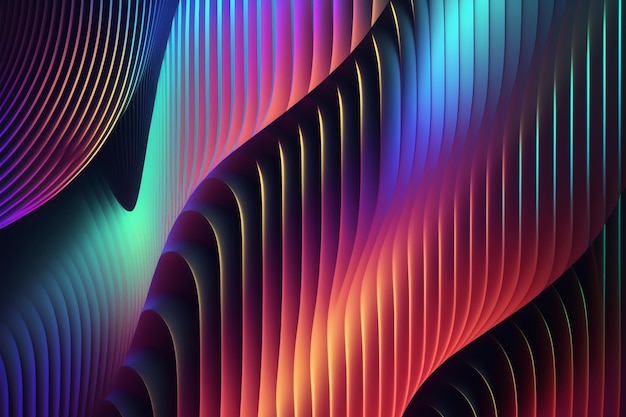 Beautiful abstract background Vivid holographic colors Iridescent backdrop Trendy design Generative AI