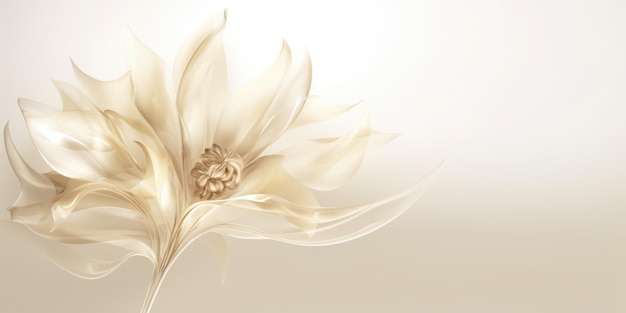 Beautiful abstract beige and white transparent floral design background beautiful Generative AI AIG32