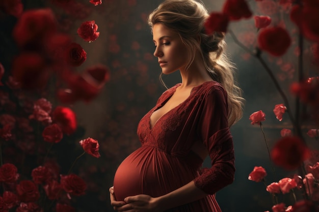 Beautiful abstract creative portrait of a pregnant woman aesthetics