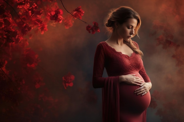 Beautiful abstract creative portrait of a pregnant woman aesthetics