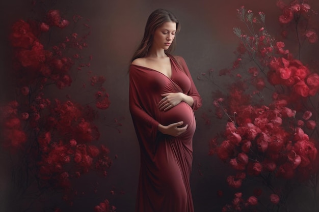 Beautiful abstract creative portrait of a pregnant woman aesthetics