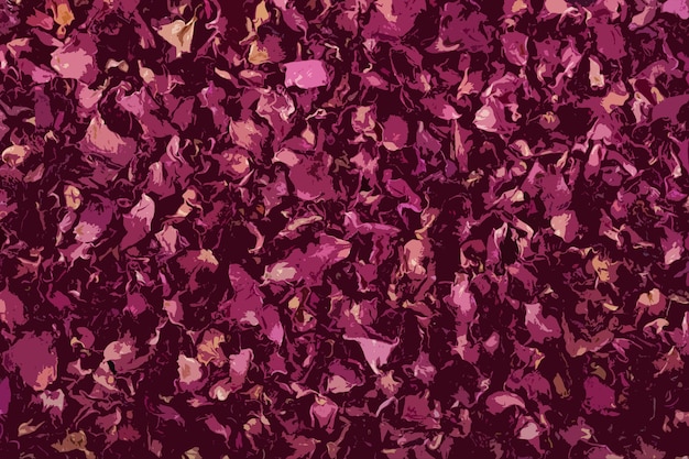 beautiful abstract floral background in form of application of dried rose petals design elements