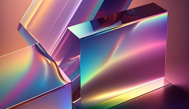 Beautiful Abstract Holographic Gradient Glassy Background