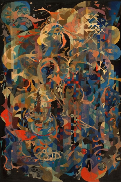 Beautiful abstract painting image created with generative ai