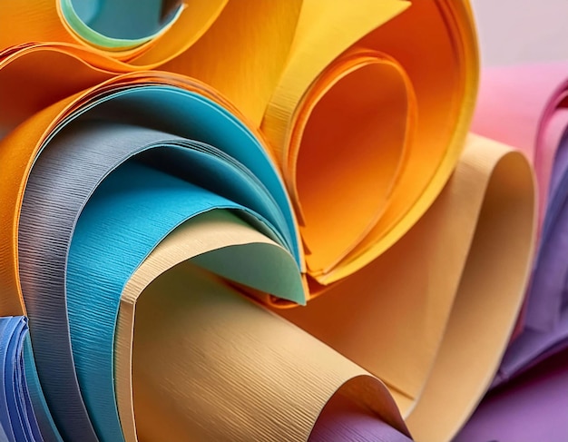 Beautiful abstract paper roll with beautiful colors