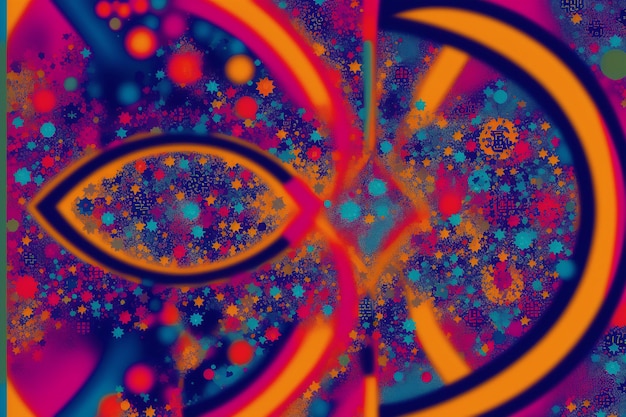 A beautiful abstract symphony background A Kaleidoscope of Vibrant Shapes and Figures Copy space Generative AI