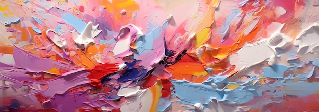 Beautiful abstract vibrant palette in the canvas