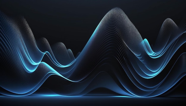 Beautiful abstract wave technology background with blue light digital effect corporate concept