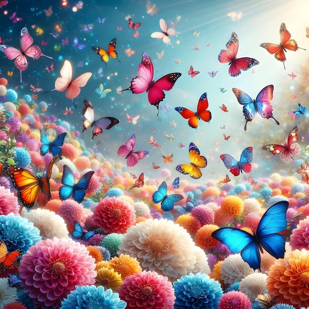 Beautiful abstraction from bright butterflies