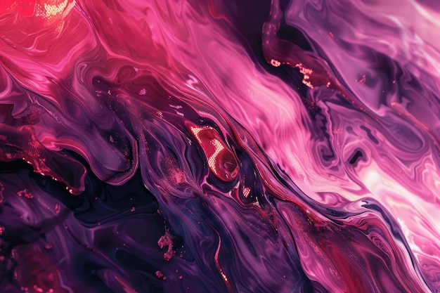 Beautiful abstraction of liquid paints in slow blending flow mixing together gently