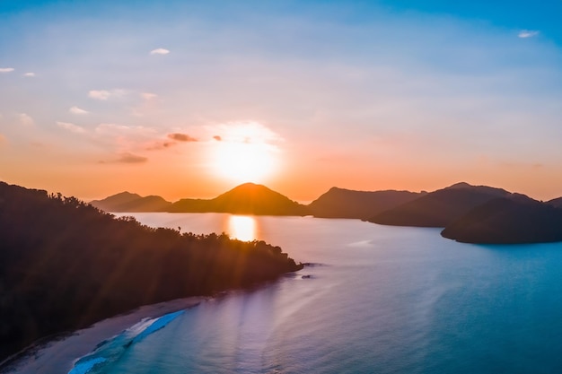 beautiful aerial seaside landscape