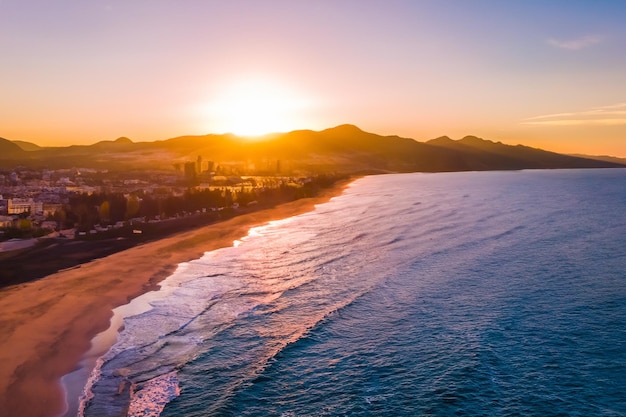 beautiful aerial seaside landscape