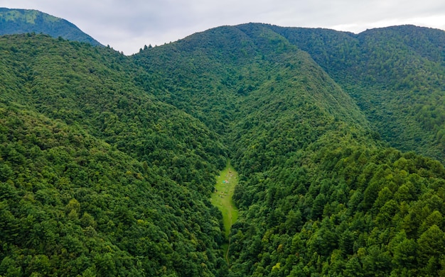 Beautiful aerial view of greenery forestland at Kathmandu, Nepal.