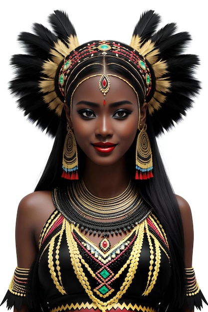 A beautiful African American woman in a traditional costume