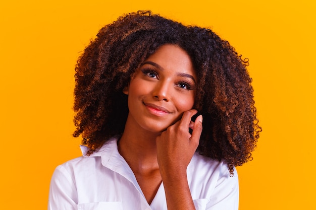 Beautiful african american woman with an afro hairstyle