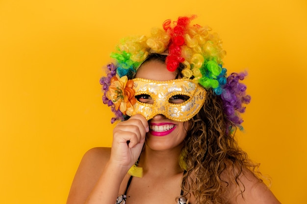 Beautiful afro woman dressed for carnival.