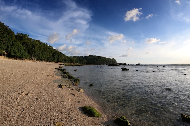 Beautiful afternoon scenery at Wediombo Beach Wediombo Beach is located in Gunung Kidul Yogyakarta Indonesia