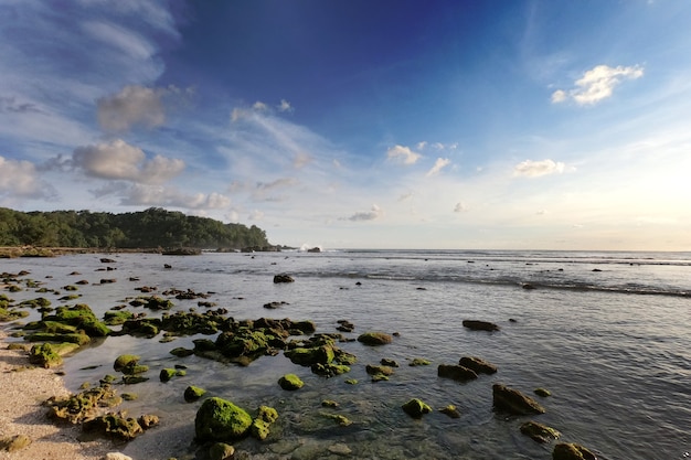 Beautiful afternoon scenery at Wediombo Beach Wediombo Beach is located in Gunung Kidul Yogyakarta Indonesia