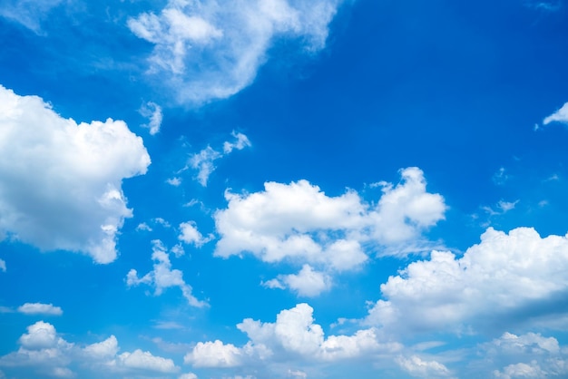 Beautiful airatmosphere bright blue sky background abstract clear texture with white clouds